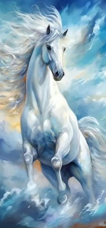 Diamond Painting Weisser Hengst